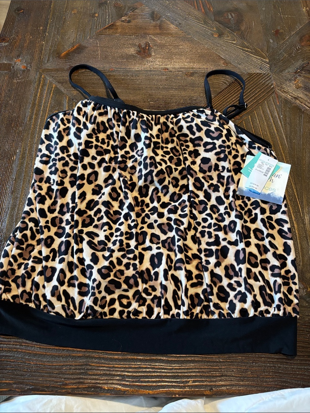 Maurices Leopard Print Cami with Black Trim